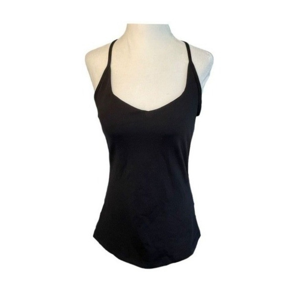 Rese Activewear Patton Sleeveless‎ Training Tank Top Black Jersey Knit Shelf Bra